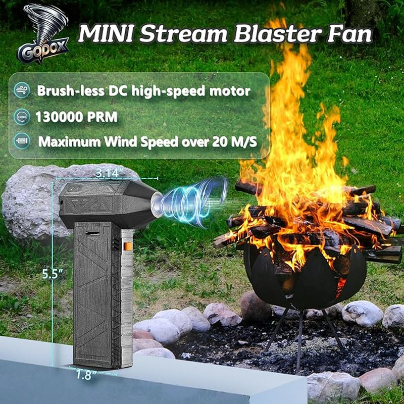 EXTREME Mini Blower Ultra-Powerful 130,000 RPM with a Rag– Versatile Turbo Jet Blower, and Compact with Extended Battery Life, Adjustable Airflow, 13 Precision Blades, and Fast Type-C Charging